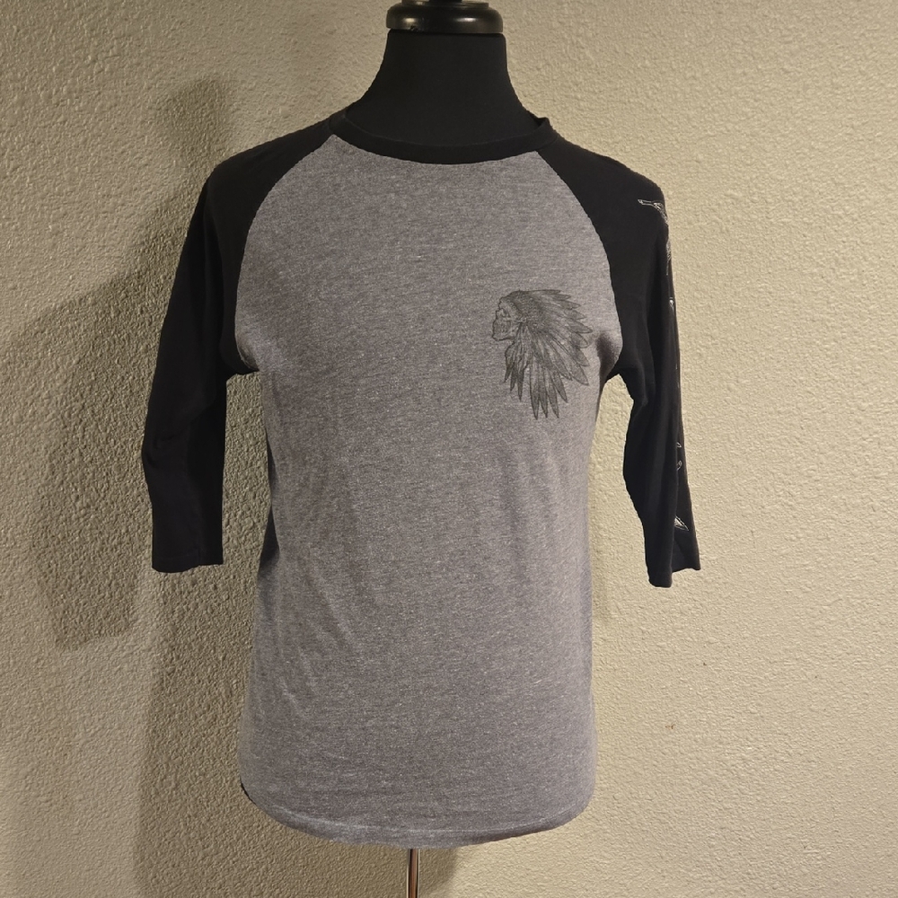 Vans Gray and Black Raglan Sleeve Tee